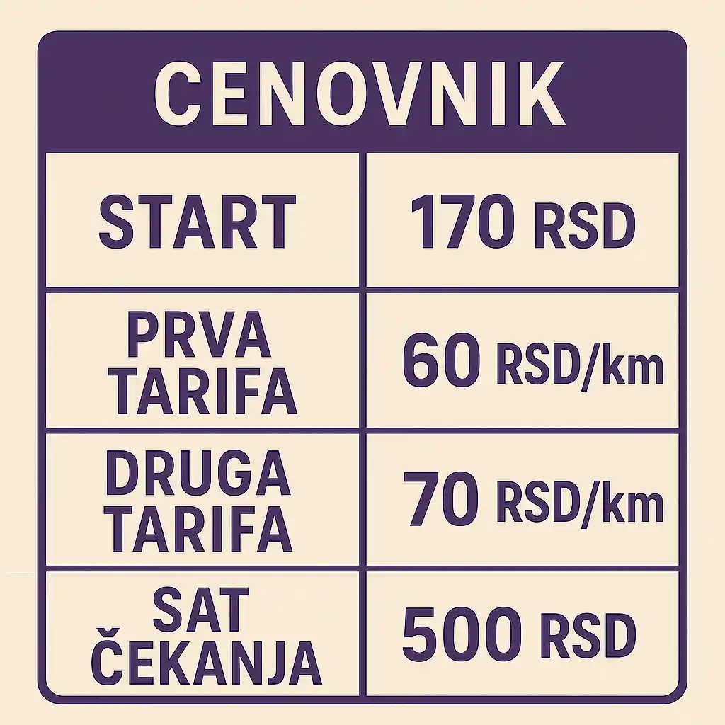 Cenovnik Taxi 016 Leskovac