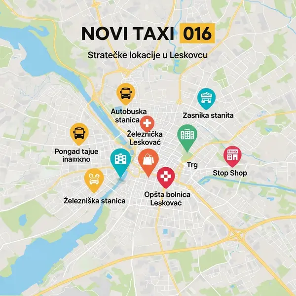 Strateške lokacije Novi Taxi 016 u Leskovcu