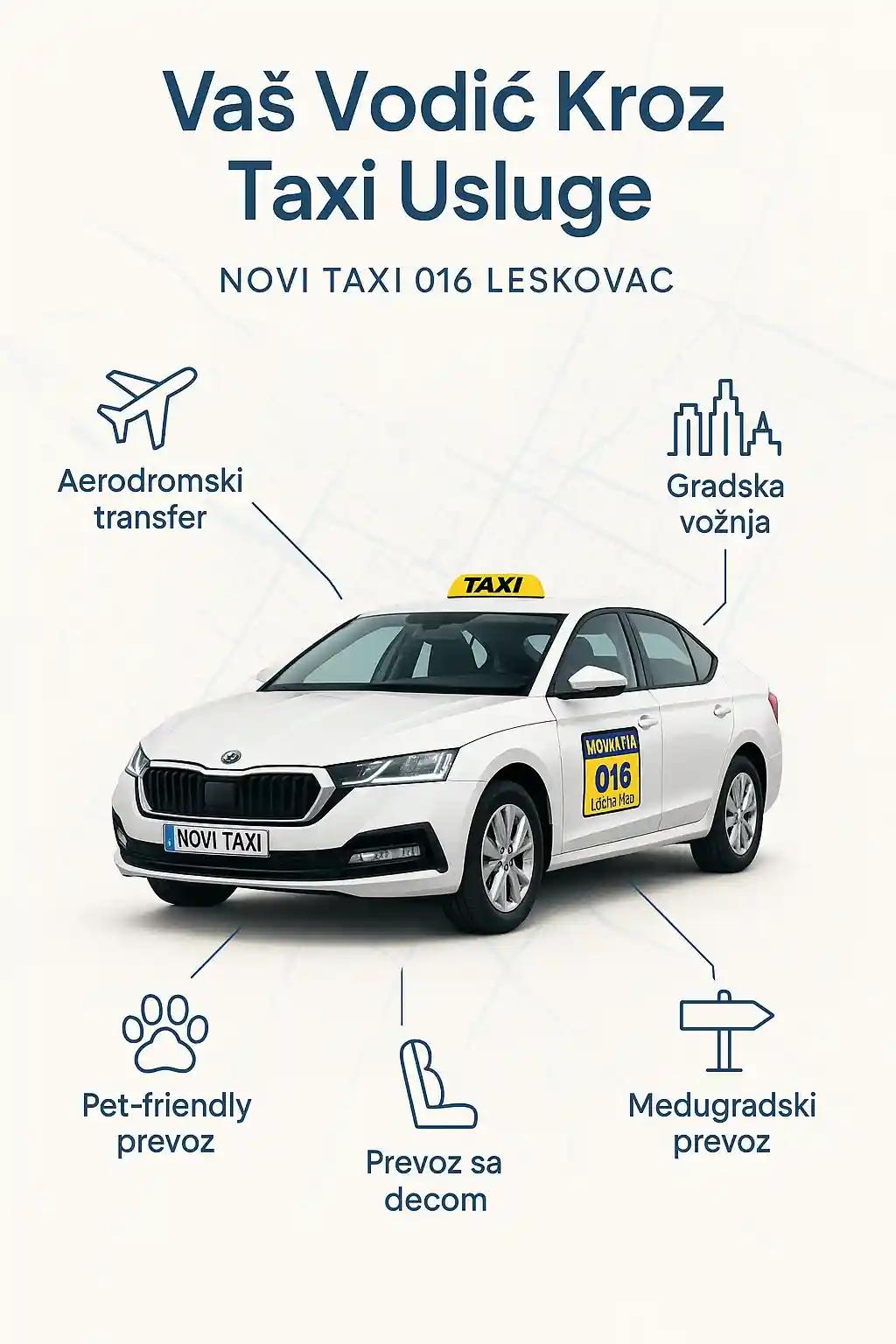 Sve taxi usluge Novi Taxi 016 Leskovac